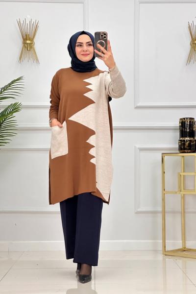 AHSEN TUNİK-KAHVERENGİ Kahverengi