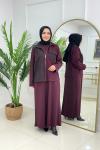 AMBER CEKETLİ ELBİSE - BORDO Bordo