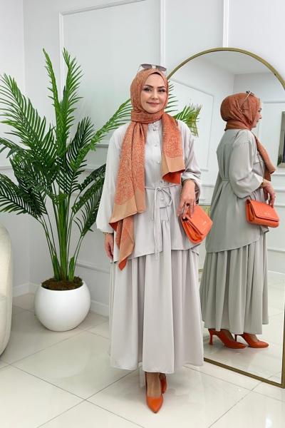 AYCAN ETEKLİ TAKIM - BEJ  Bej