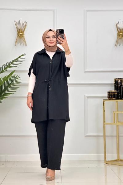 AYLA YELEKLİ TAKIM-SİYAH Siyah