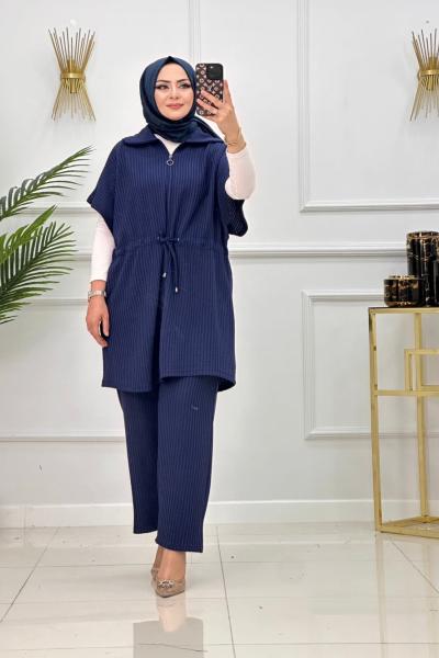 AYLA YELEKLİ TAKIM-LACİVERT Lacivert