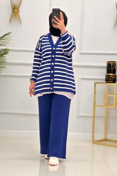 AYSİMA TRİKO TAKIM-SAKS MAVİ Saks Mavisi