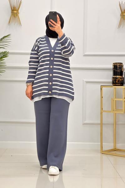 AYSİMA TRİKO TAKIM-İNDİGO MAVİ İndigo mavi