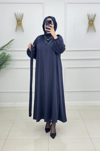 AYSU SATEN ELBİSE- LACİVERT Lacivert