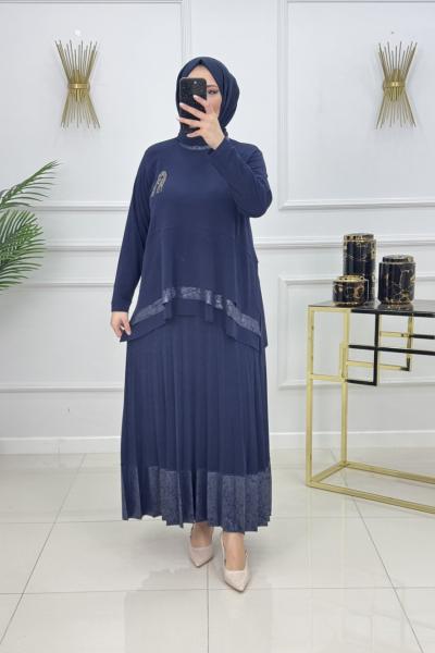 AYTÜL ETEKLİ TAKIM-LACİVERT Lacivert