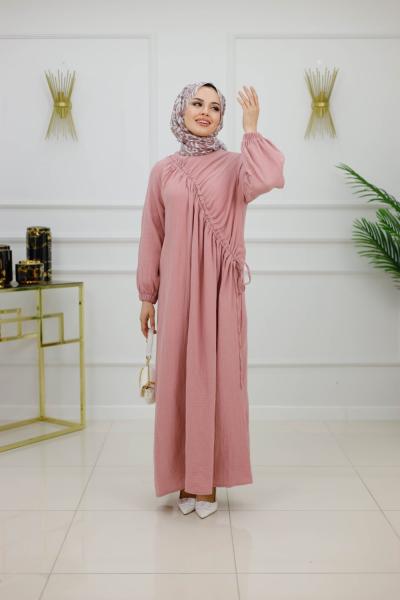 BANU MÜSLİN BÜZGÜLÜ ELBİSE-PUDRA Pudra