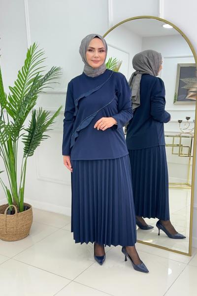 BEREN ETEKLİ TAKIM - LACİVERT Lacivert