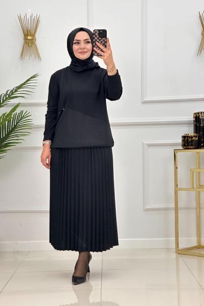 BERNA ETEKLİ TAKIM-SİYAH Siyah