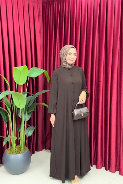 BİHTER ELBİSE - KAHVERENGİ Acı Kahve