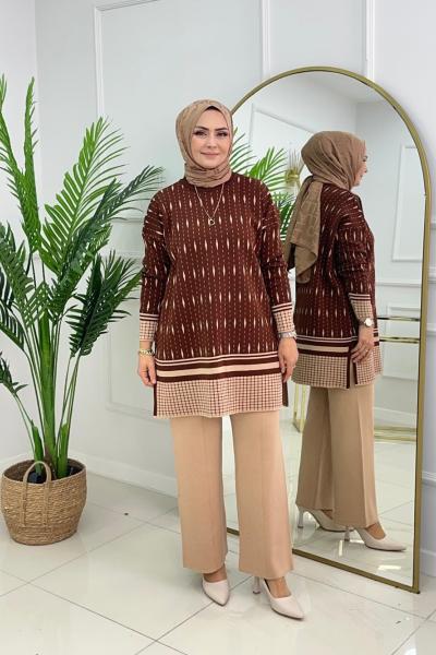 BİNNUR TRİKO TAKIM - KAHVERENGİ  Kahverengi