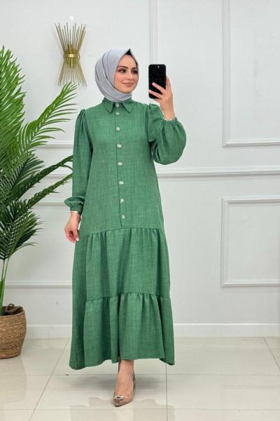 Buse Elbise-Yeşil Yeşil