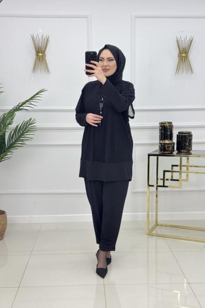 CANAN KOLYELİ TAKIM- SİYAH Siyah