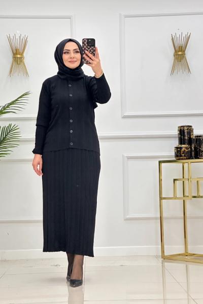 CEYDA ETEKLİ TAKIM-SİYAH Siyah