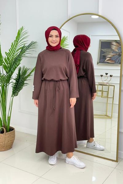 COMFY SWEAT ELBİSE - KAHVERENGİ Kahverengi