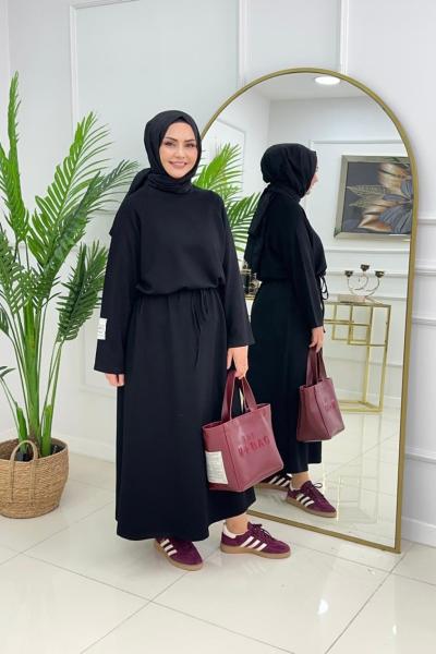 COMFY SWEAT ELBİSE - SİYAH Siyah