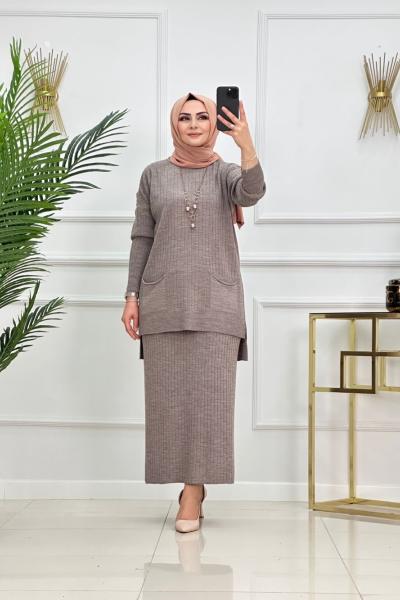 DEMET ETEKLİ TRİKO TAKIM-VİZON Vizon