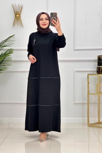 DEREN ELBİSE-SİYAH Siyah