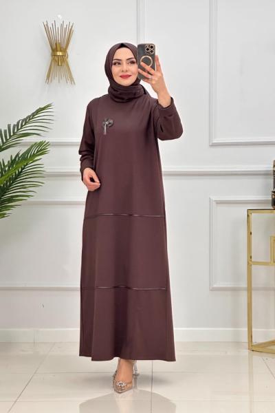 DEREN ELBİSE-KAHVERENGİ Kahverengi