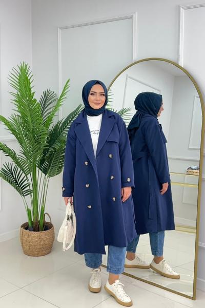 DERİN TRENÇKOT - LACİVERT Lacivert