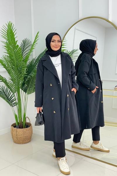 DERİN TRENÇKOT - SİYAH Siyah