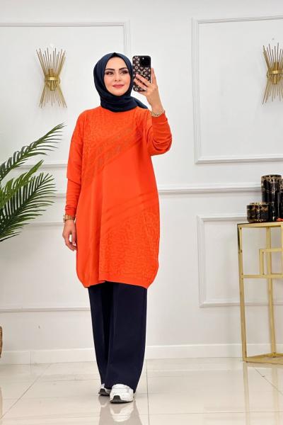 DİLAN TAŞLI TUNİK-TURUNCU Turuncu