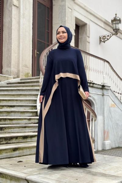 DİLRUBA ELBİSE - LACİVERT Lacivert