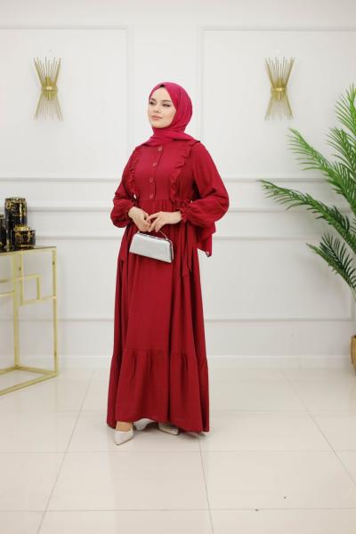 DUHA ELBİSE-BORDO Bordo