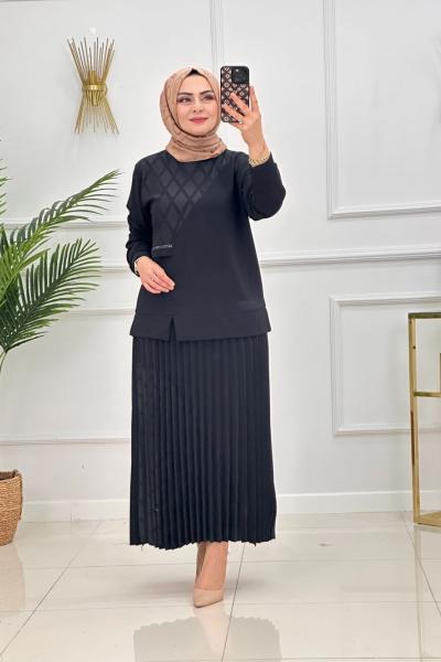 DUYGU ETEKLİ TAKIM-SİYAH Siyah