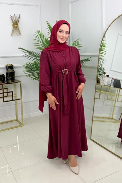 EDA ELBİSE - BORDO Bordo