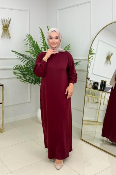 ELSA OYSHO ELBİSE - BORDO Bordo