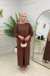 ELSA OYSHO ELBİSE - KAHVERENGİ  Kahverengi