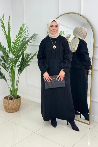 ELVİN ETEKLİ TAKIM - SİYAH Siyah