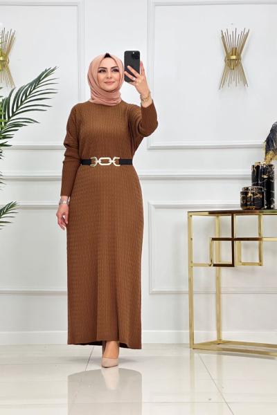 ESİLA TRİKO ELBİSE-SÜTLÜ KAHVE Sütlü Kahve