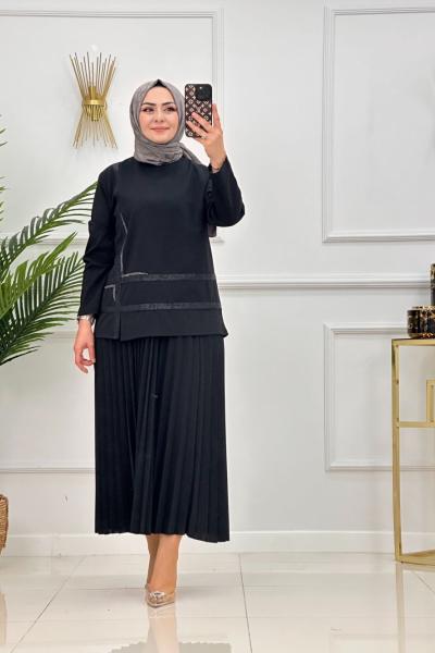 ESRA ETEKLİ TAKIM-SİYAH Siyah