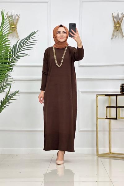 ESRİN TRİKO ELBİSE-ACI KAHVE Acı Kahve