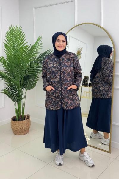 ETNİK DESEN CEKET - LACİVERT  Lacivert