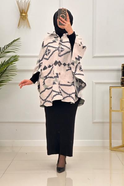 ETNİK PANÇO-LACİVERT Lacivert Kemik