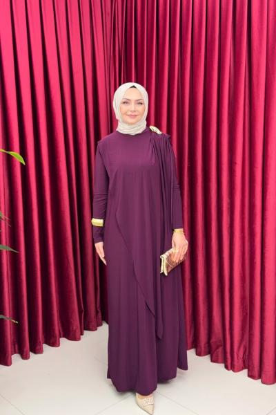 EVİE ELBİSE - MÜRDÜM Mürdüm