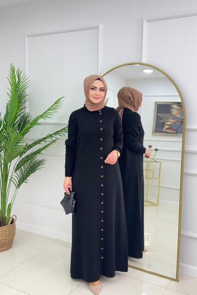 EYLÜL TRİKO ELBİSE-SİYAH Siyah