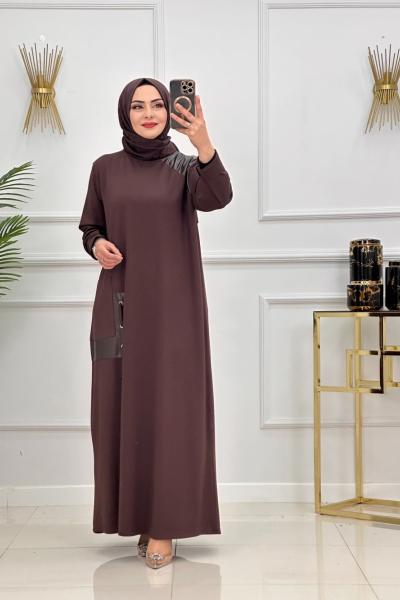 FİLİZ ELBİSE-KAHVERENGİ Kahverengi