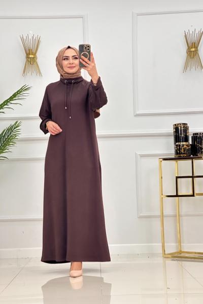 GAYE ELBİSE-KAHVERENGİ Kahverengi