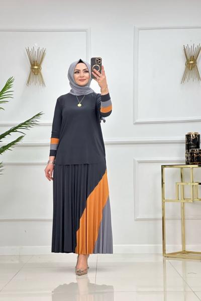 Gökkuşağı Etekli Takım - Antrasit Antrasit