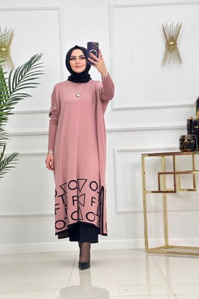 GÖZDE TRİKO TUNİK Pudra