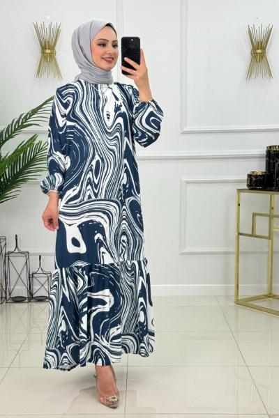 GÜLÇİN ELBİSE-LACİVERT  Lacivert