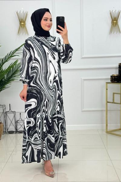 GÜLÇİN ELBİSE-SİYAH  Siyah