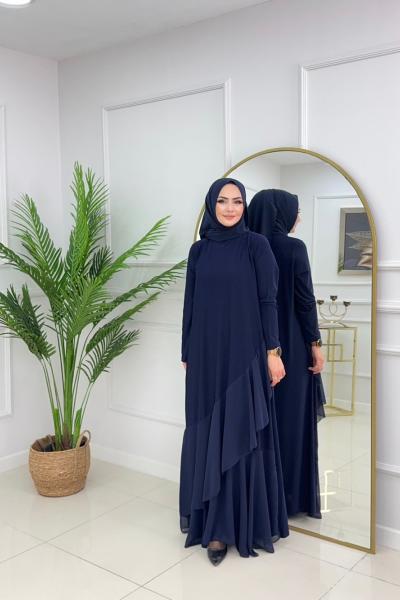 GÜLFEM ELBİSE-LACİVERT Lacivert