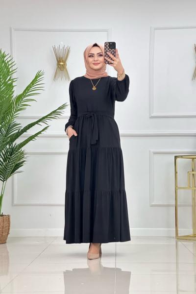 GÜLİZ ELBİSE-SİYAH Siyah