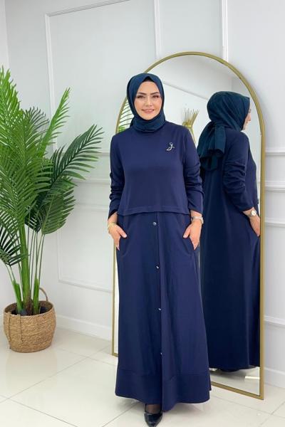 GÜLŞEN ELBİSE - LACİVERT Lacivert