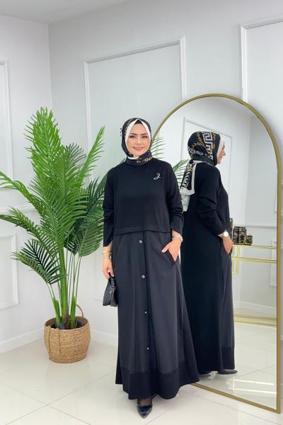 GÜLŞEN ELBİSE - SİYAH Siyah