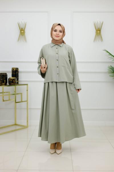 GÜNEŞ ETEKLİ TAKIM-MİNT YEŞİL Mint Yeşili